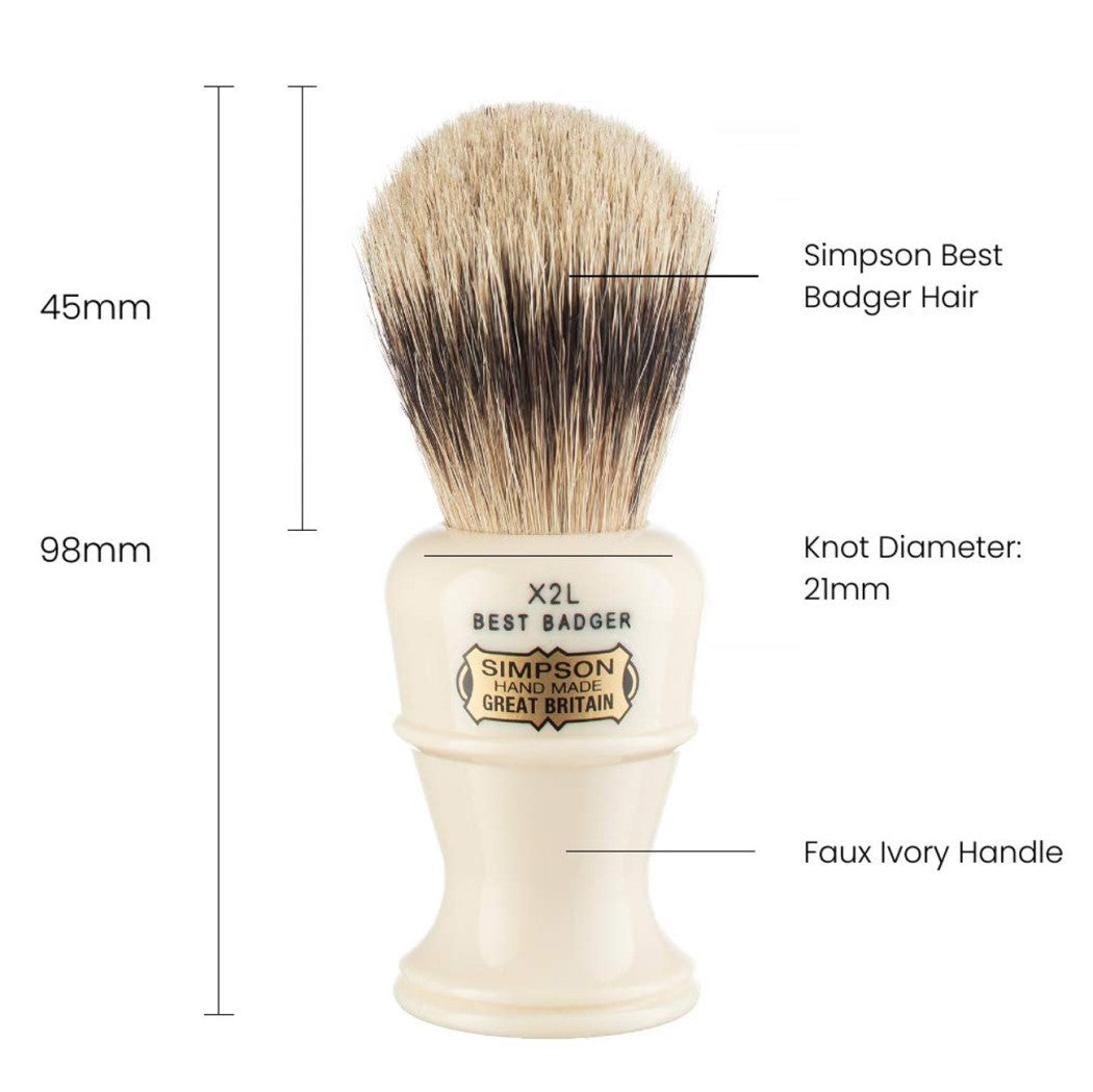 Blaireau - Colonel X2L "Best Badger" Ivoire - Medium (21mm/0.83")