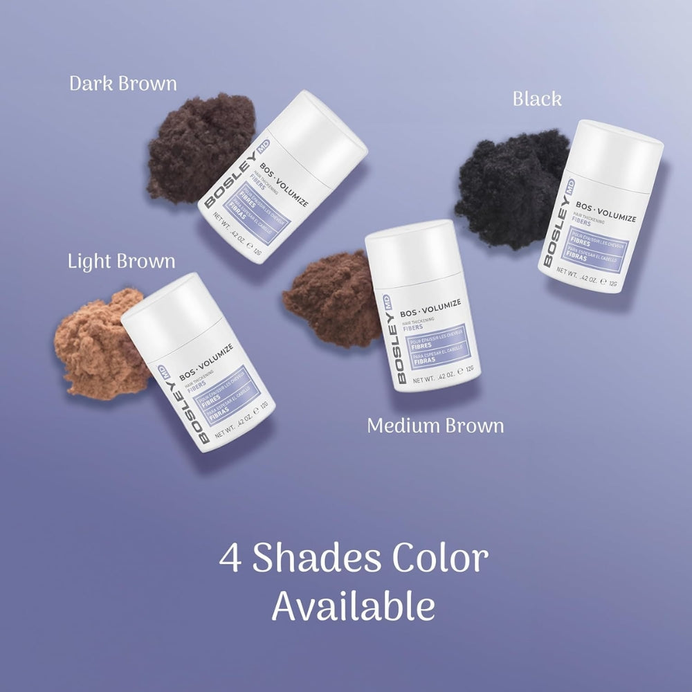 Fibre épaississante "BosVolumize" (BRUN CLAIR) - Pour cheveux clairsemés (12g/0.42oz)