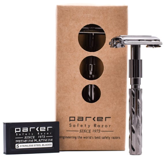 22R butterfly open safety razor - Gunmetal chrome