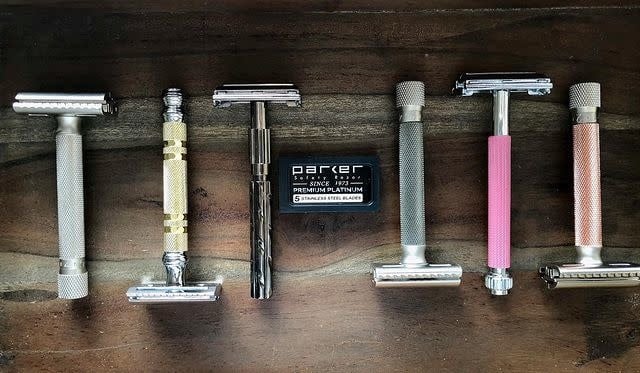 22R butterfly open safety razor - Gunmetal chrome