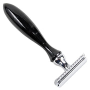 12R Buffalo Horn Handle 3 Piece Safety Razor - Black