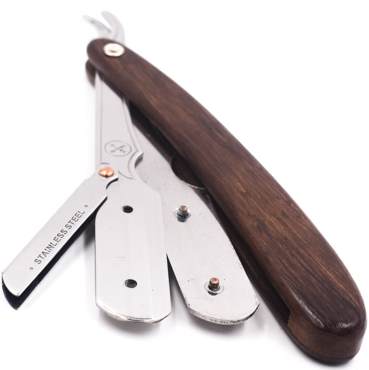 SRDW Straight blade barber razor with clip system - Sheesham Wood