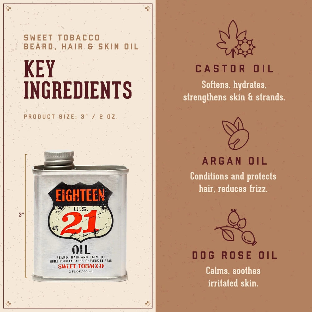 Sweet Tobacco Beard, Hair and Skin Oil (60ml/2.0oz)