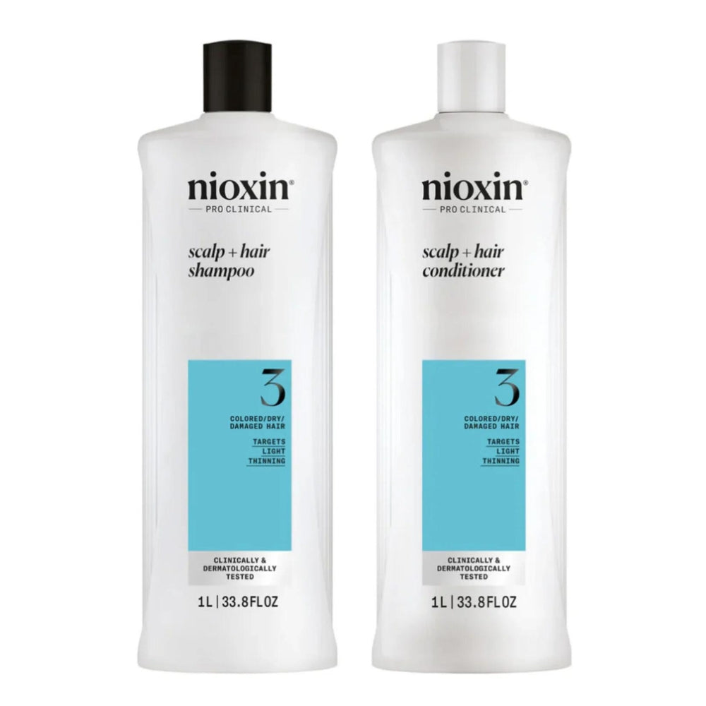 Duo shampoing et revitalisant cheveux + cuir chevelu Système 3 - Pour cheveux colorés avec chute modérée (2x 1000ml/33.8oz)