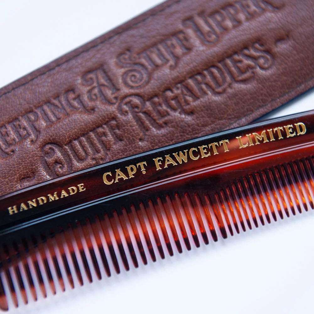 Fine Toothed Pocket Hair Comb CF.7T with Leather Case (132mm/5.20")