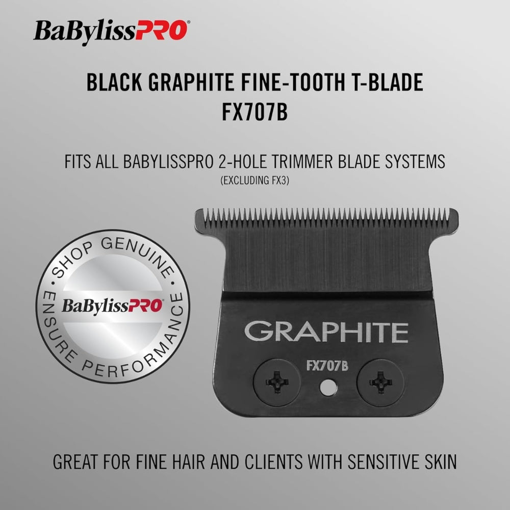 Replacement Blade for FX787 Trimmer, FX707B Graphite Fine Tooth T-Blade - Black