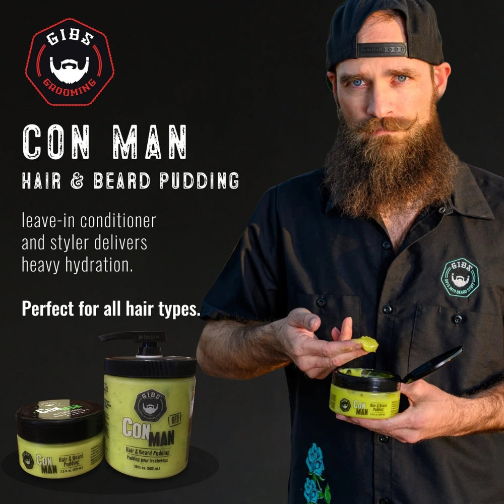 Pudding hydratant barbe et cheveux "Con Man" (222ml/7.5oz)
