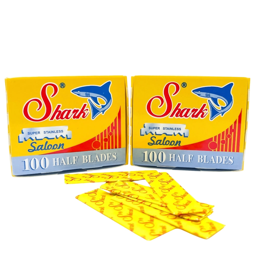 Demi-lame "Shark Super Stainless Half Blades" pour rasoir de barbier (100 lames)