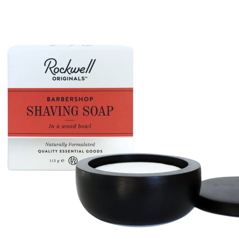 Shaving Soap In A Black Wooden Bowl - Barbershop Scent (113g/4.0oz)