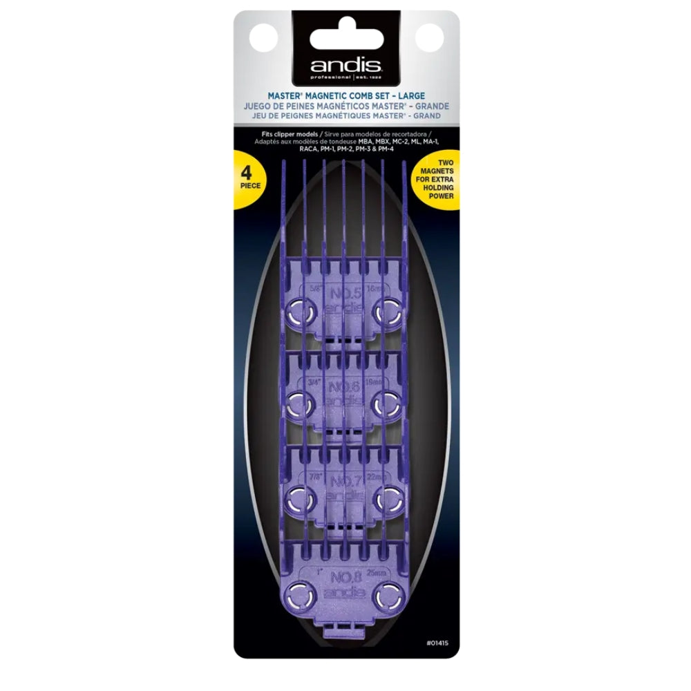 Guide de coupe "Master Magnetic Comb Set" Jeu de 4 peignes magnétiques #01415 - Large