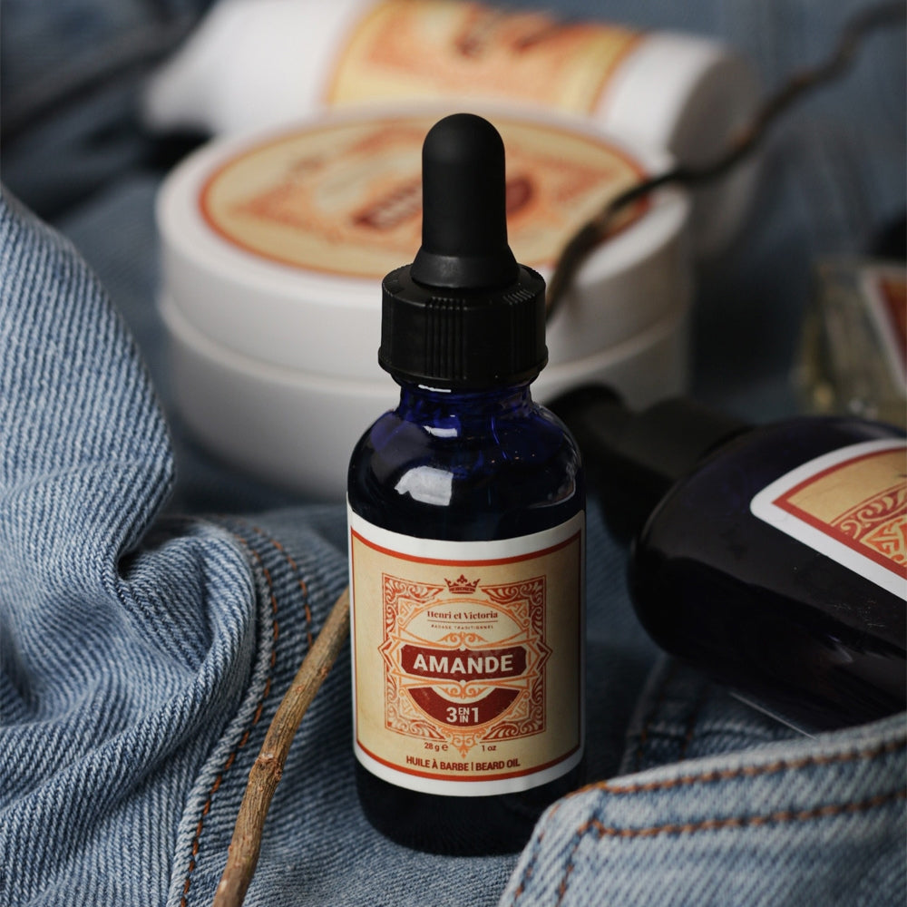 Huile à barbe 3 en 1 "Amande" (28g/1.0oz)