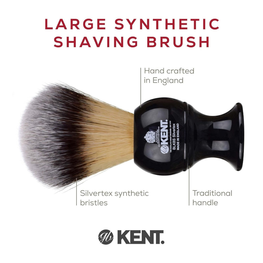 Blaireau de rasage en résine noir "Synthetic Shaving Brush" - Medium (23mm/0.91") - BLK8S