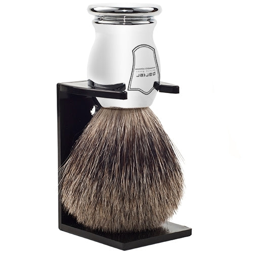Blaireau de rasage en acier chromé "100% Pure Badger" - Medium (20mm/0.78") - CHPB