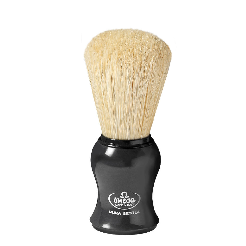 Pure Hog Bristle Shaving Brush #10065 black plastic handle - Medium (23mm/0.90")