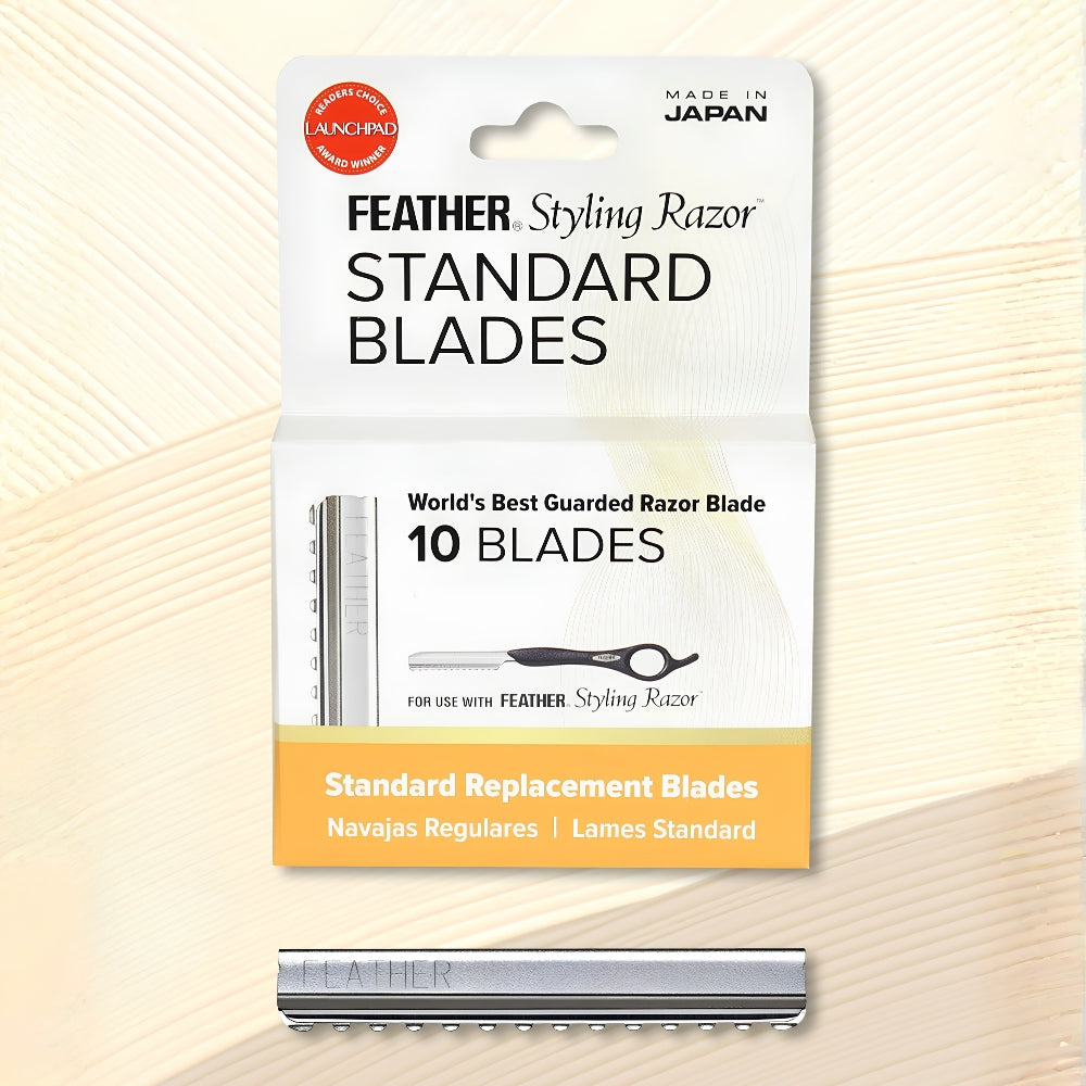 Lames de remplacement "Feather Standard Blades" - Pour les razoir Feather (Paquet de 10)
