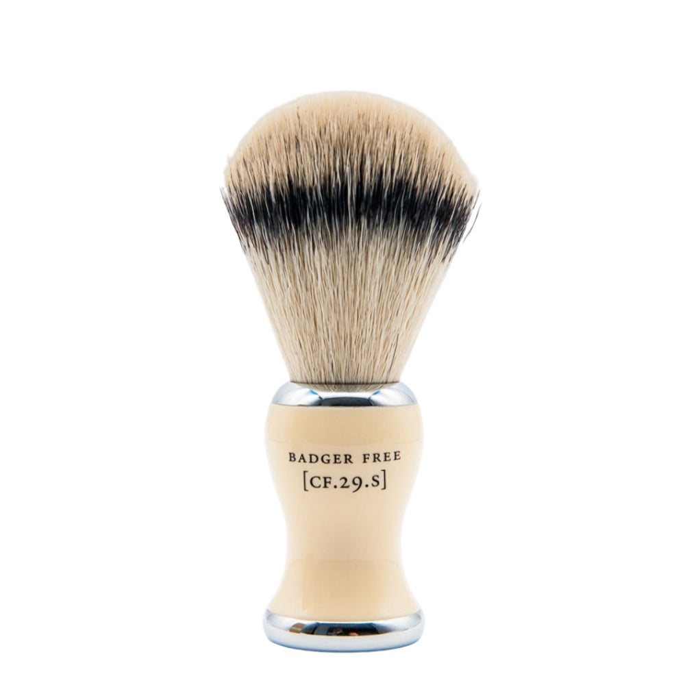 Blaireau de rasage "Faux Badger" en fibres synthétiques avec manche en faux ivoire - Medium (24mm/0.94")