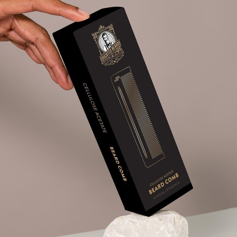 Peigne à barbe en acétate de cellulose (13.5cm/5.3")