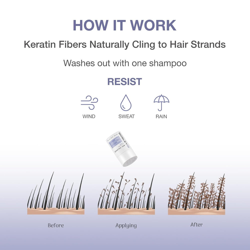 Fibre épaississante "BosVolumize" (BRUN MOYEN) - Pour cheveux clairsemés (12g/0.42oz)