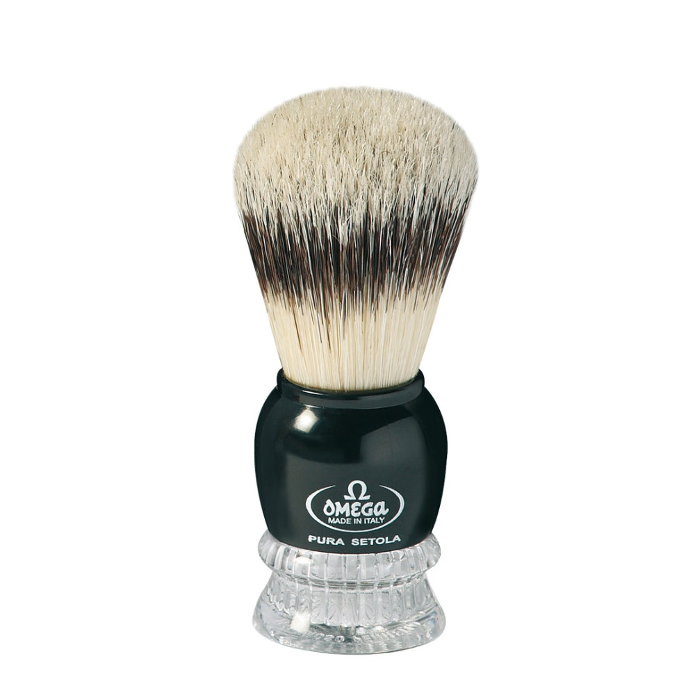 Pure Boar Bristle Shaving Brush #10275 Black & Clear ABS handle - Small (20mm/0.79")