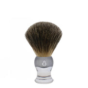 Pure Badger Shaving Brush 100% Badger Bristles - Medium (23mm/0.90") - Translucent Grey