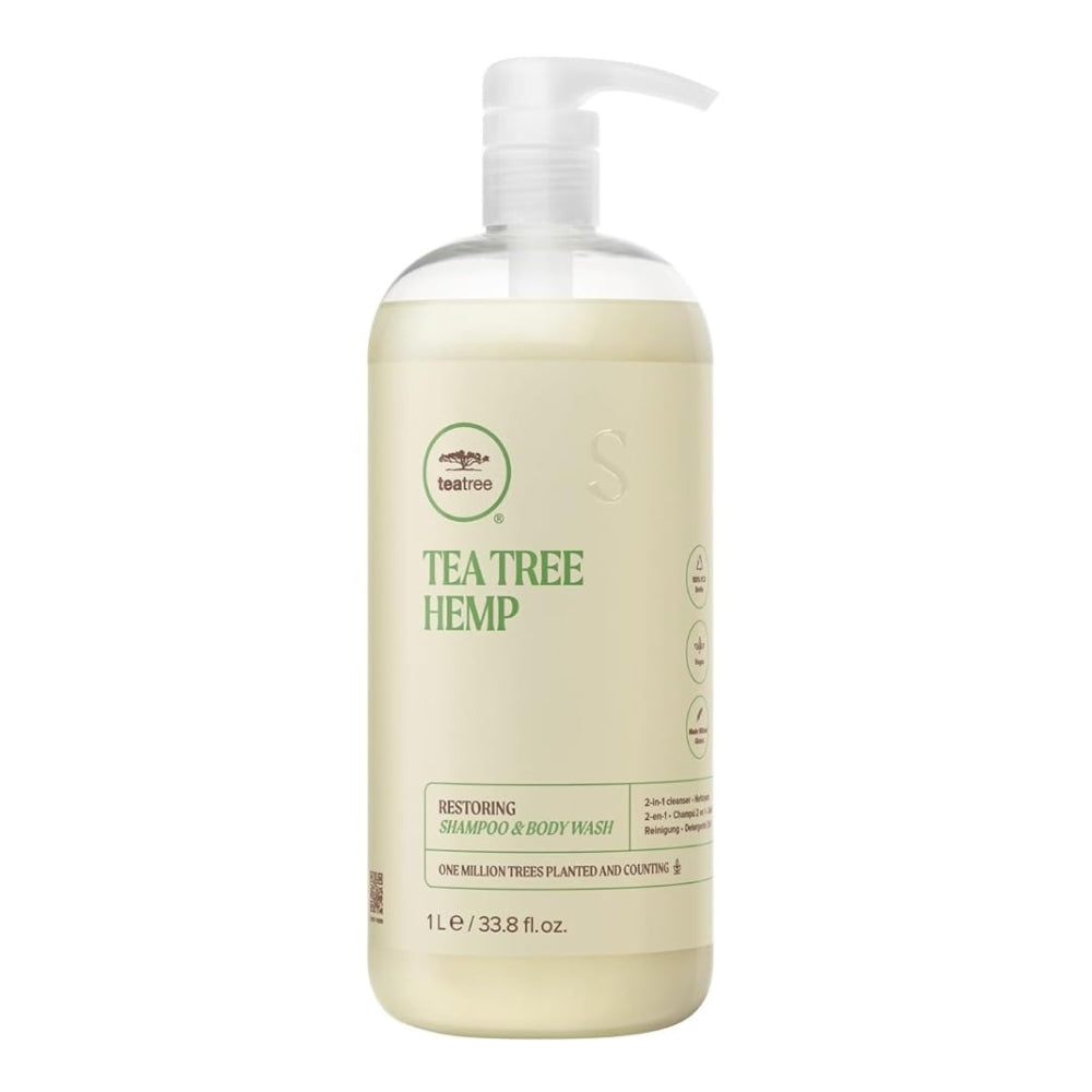 Tea Tree Hemp Restoring Shampoo & Body Wash - 2 in 1 Cleanser