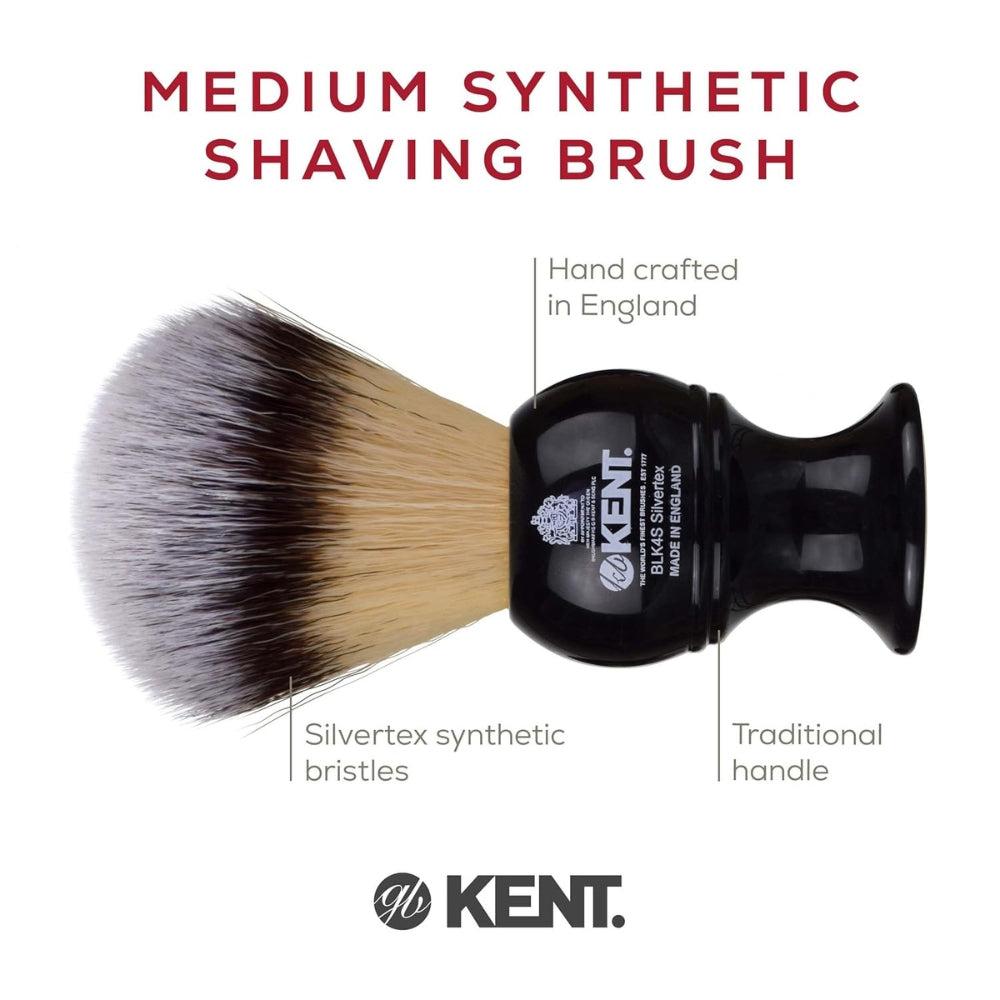 Synthetic Black Shaving Brush - Medium (22mm/0.87") - BLK4S