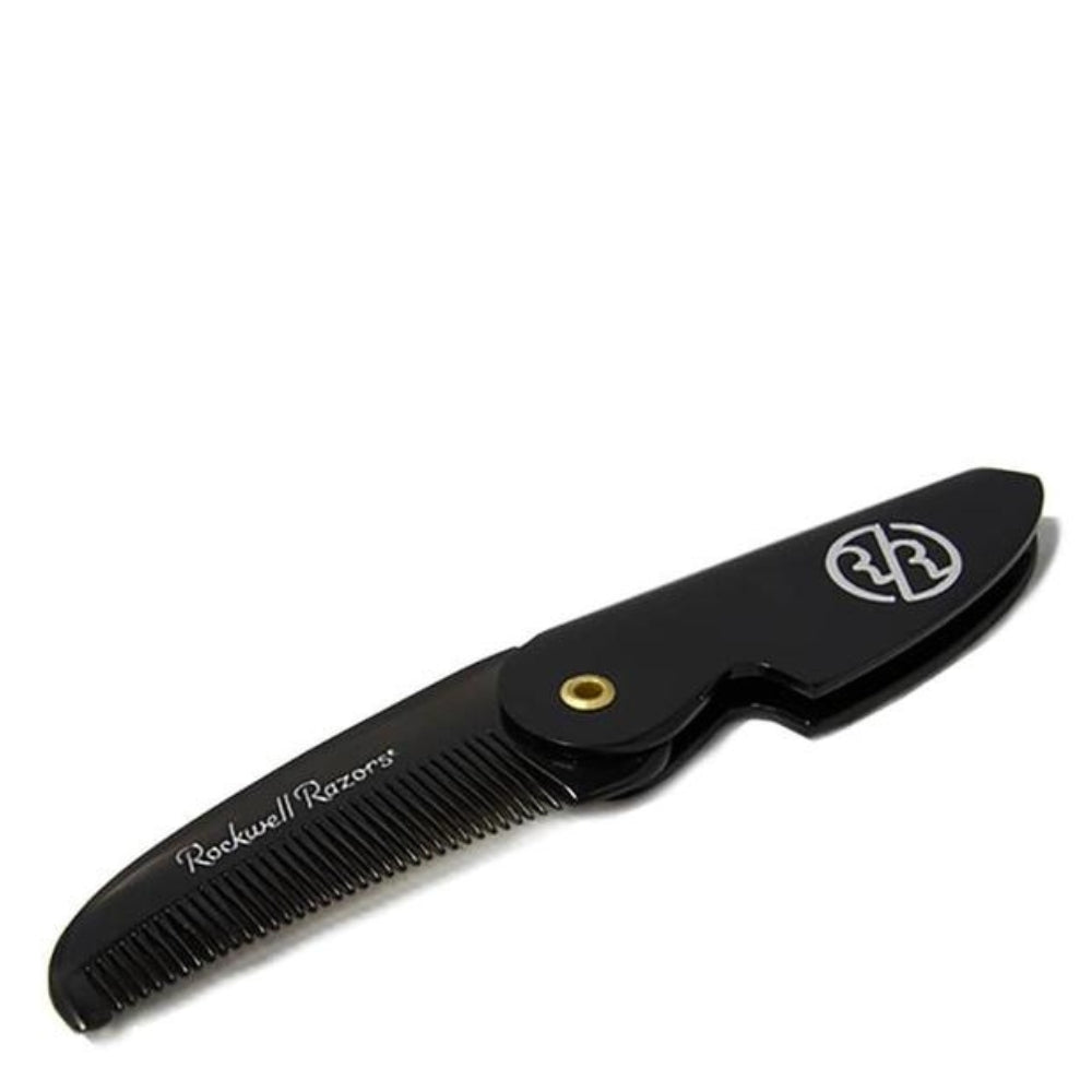 Peigne de poche pliant pour barbe et moustache (117mm/4.6") - Noir