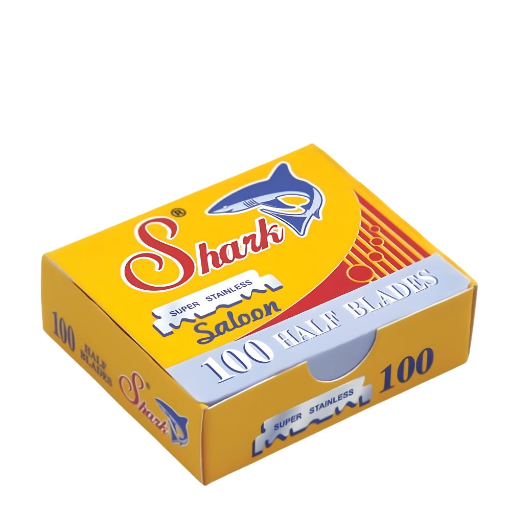Demi-lame "Shark Super Stainless Half Blades" pour rasoir de barbier (100 lames)