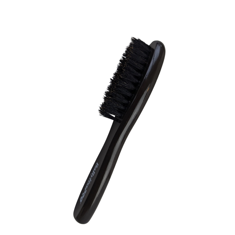 Brosse pour la barbe à 4 rangées avec poils de sanglier 100% naturels et avec poignée en bois vernis