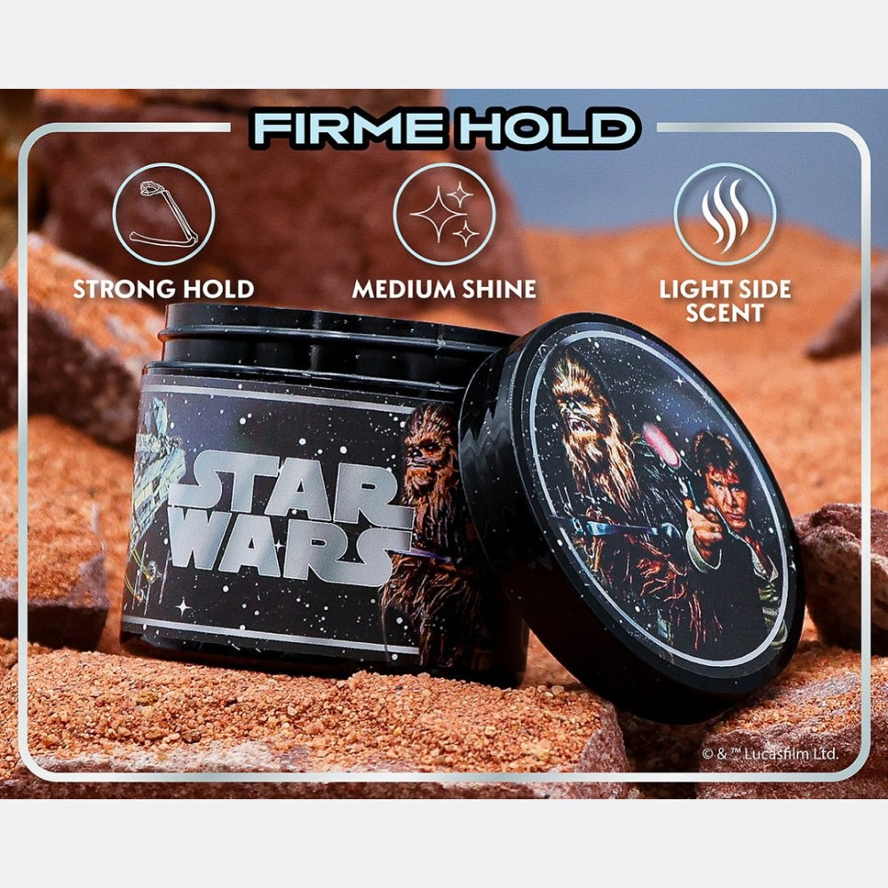 X Star Wars - Firme Strong Hold Pomade Han Solo & Chewbacca Light Side Edition - Strong Hold Medium Shine (118.3ml/4.0oz)