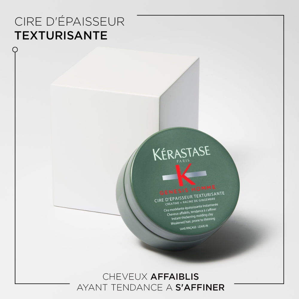Kérastase Paris - Genesis Homme Texturizing Thickness Wax - Flexible Hold with Matte Finish (75ml/2.55oz)