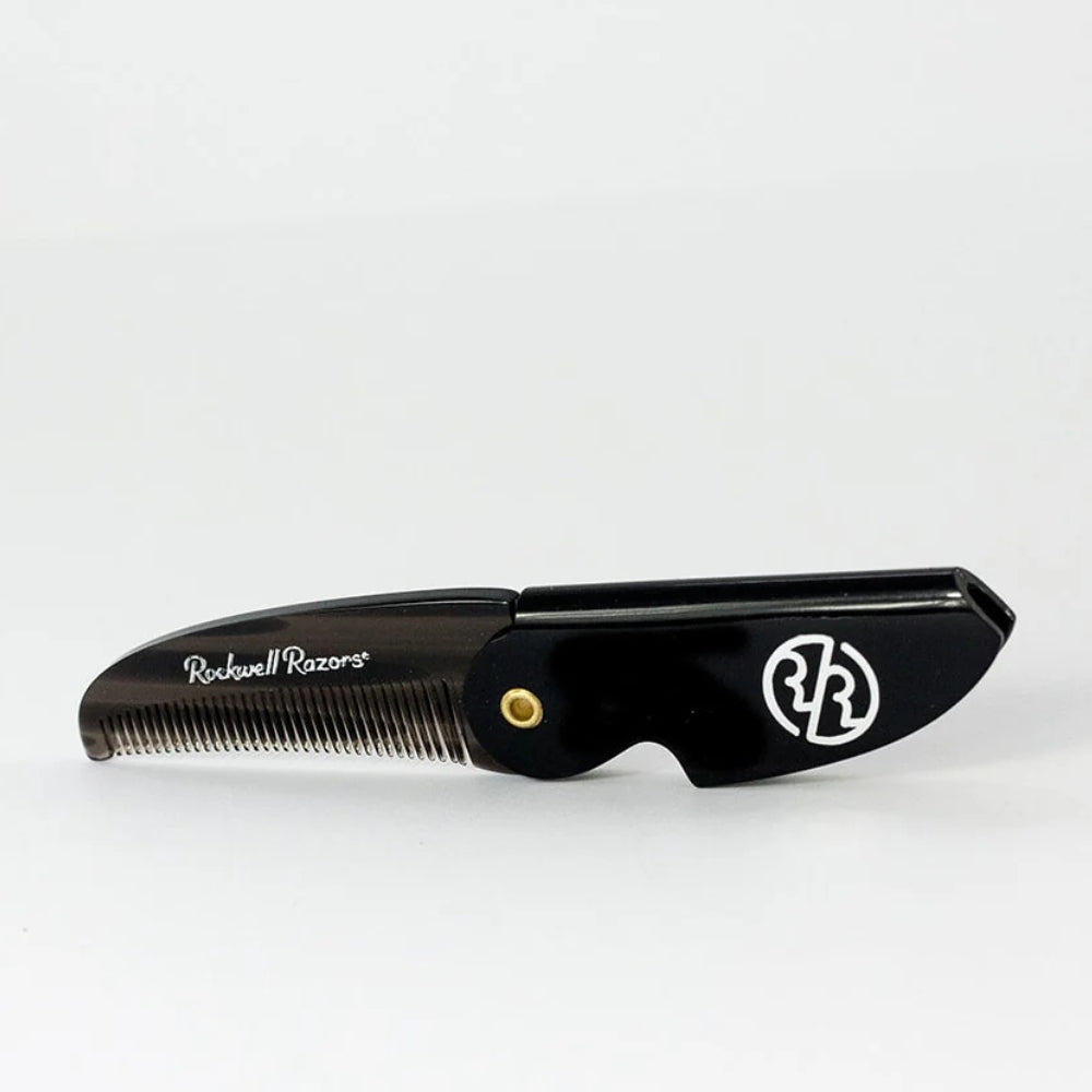 Peigne de poche pliant pour barbe et moustache (117mm/4.6") - Noir