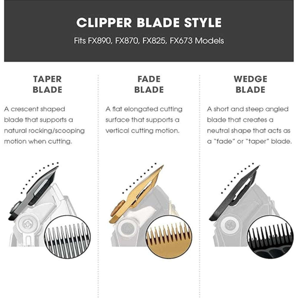 Replacement Blade for FX870 Clipper, FX8010D DLC Fade Blade - Black