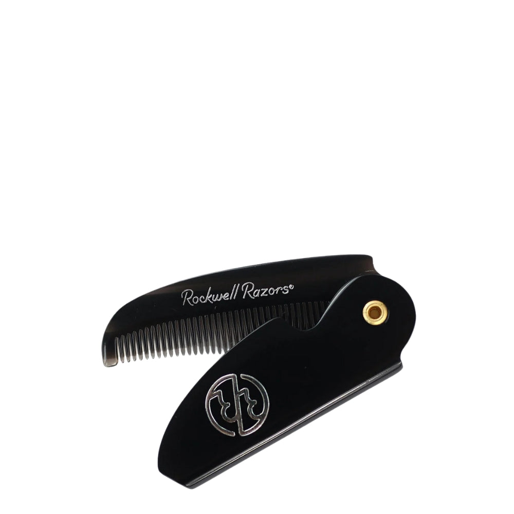 Peigne de poche pliant pour barbe et moustache (117mm/4.6") - Noir
