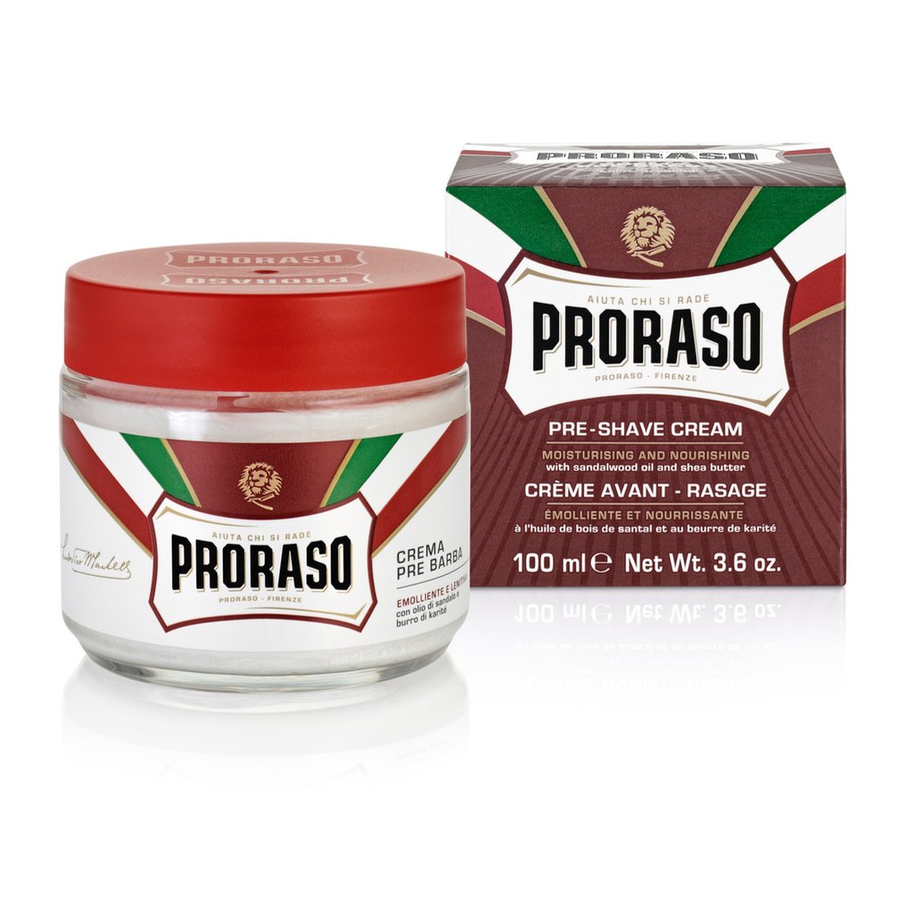 Crème pré-rasage à l'huile de bois de santal et au beurre de karité - Pour les barbes plus épaisses (100ml/3.6oz)