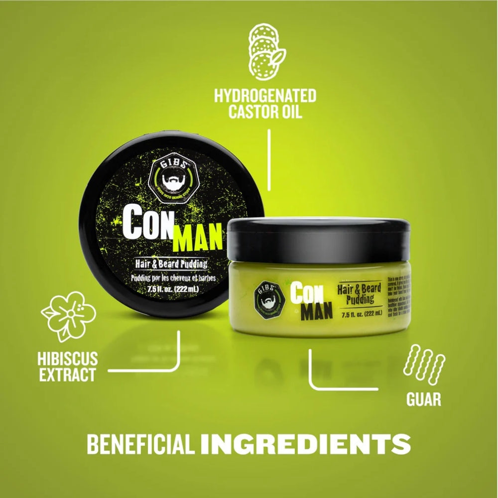 Pudding hydratant barbe et cheveux "Con Man" (222ml/7.5oz)