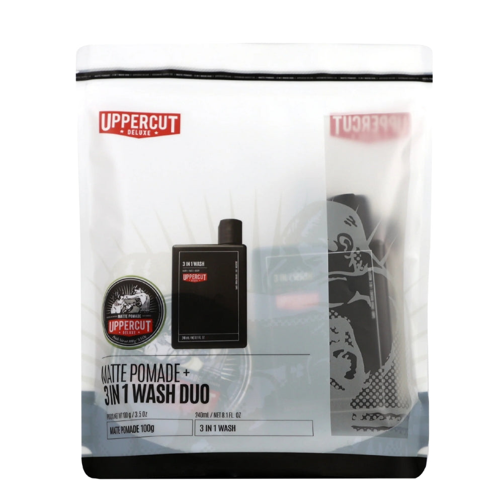Uppercut Deluxe - Matte &amp; 3 In 1 Matte Pomade &amp; Cleanser Duo (100g/3.5oz, 240ml/8.1oz)