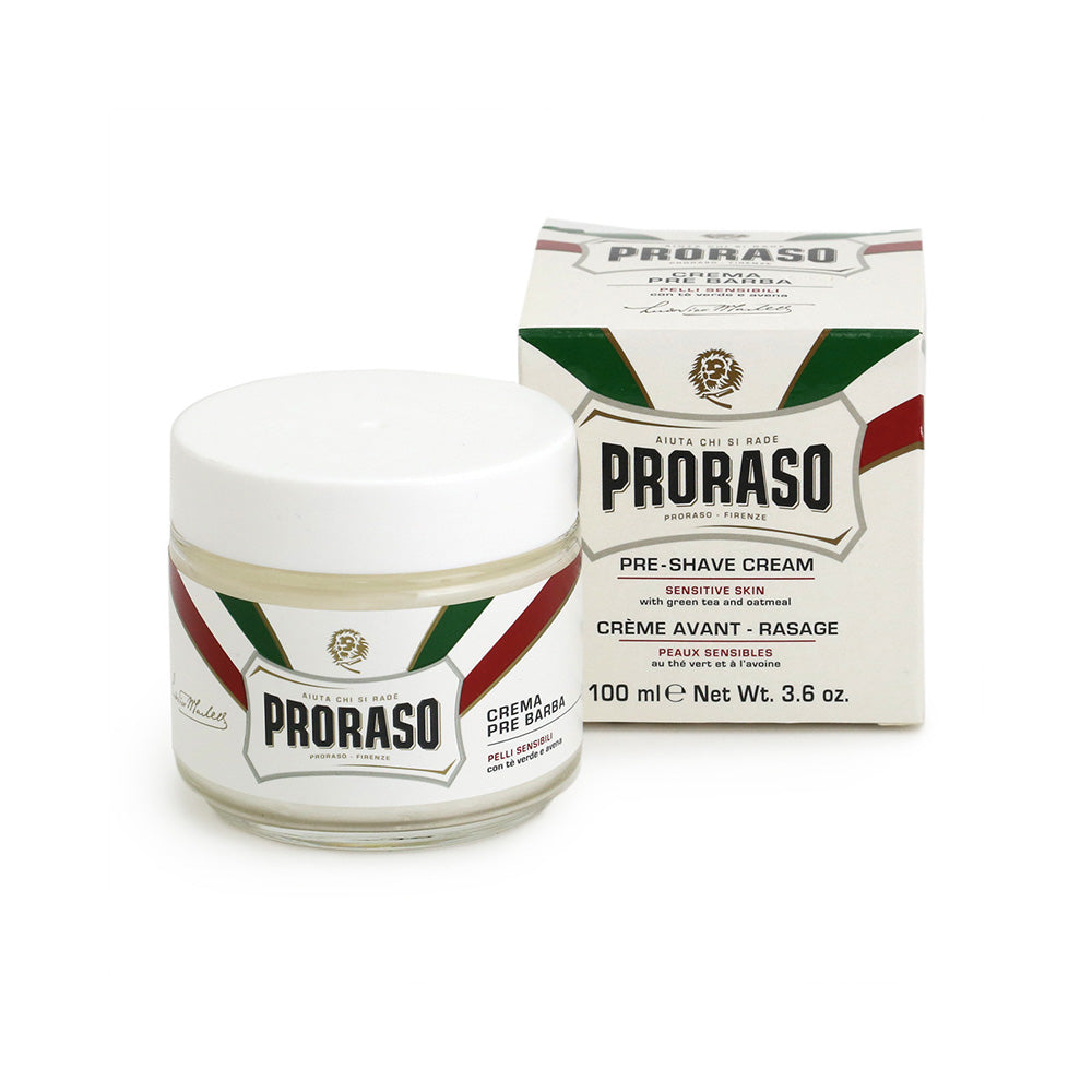 Crème de pré-rasage au thé vert et à l'avoine - Pour peau sensible (100ml/3.6oz)