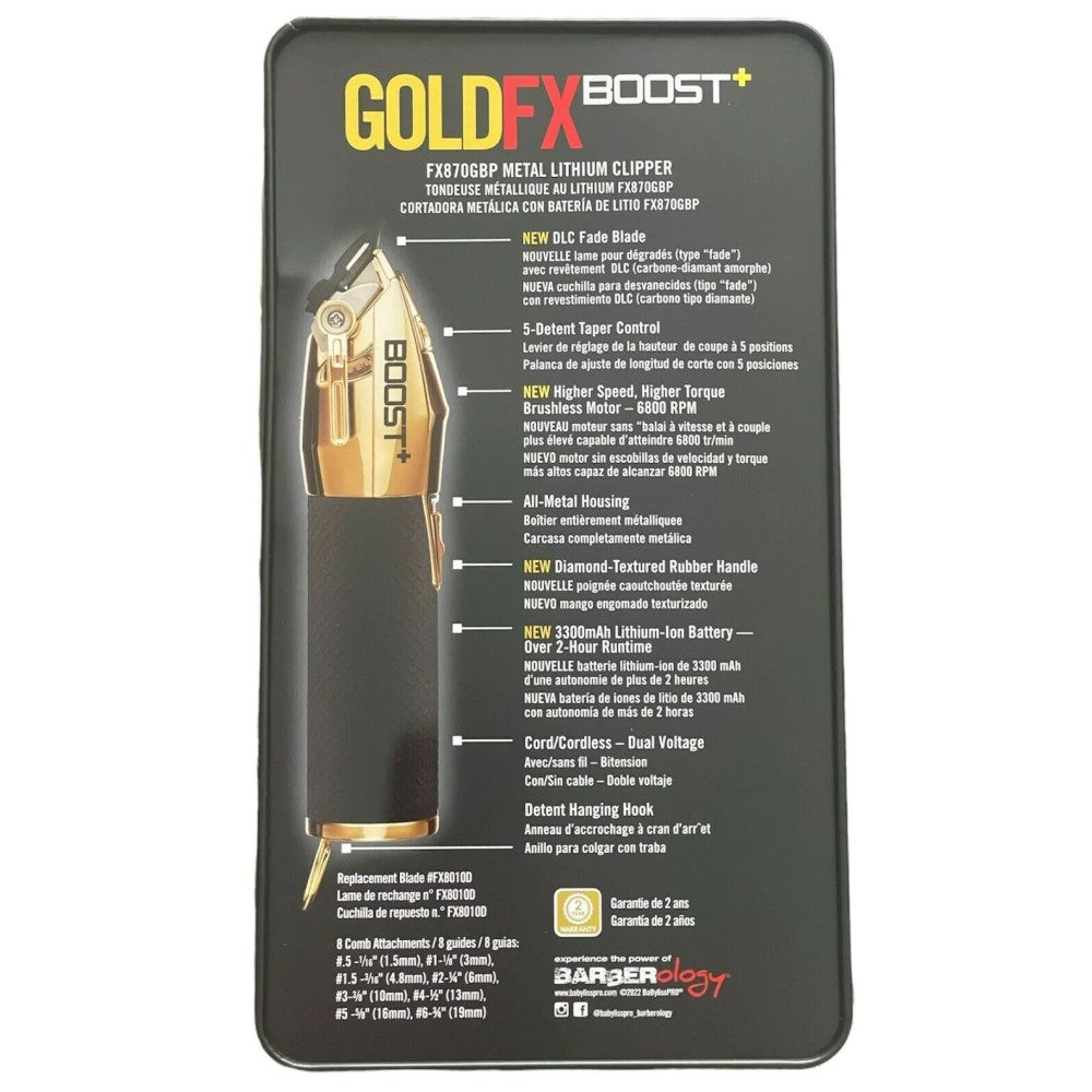 FX870GBP Boost+ Metal Lithium Clipper - GoldFX