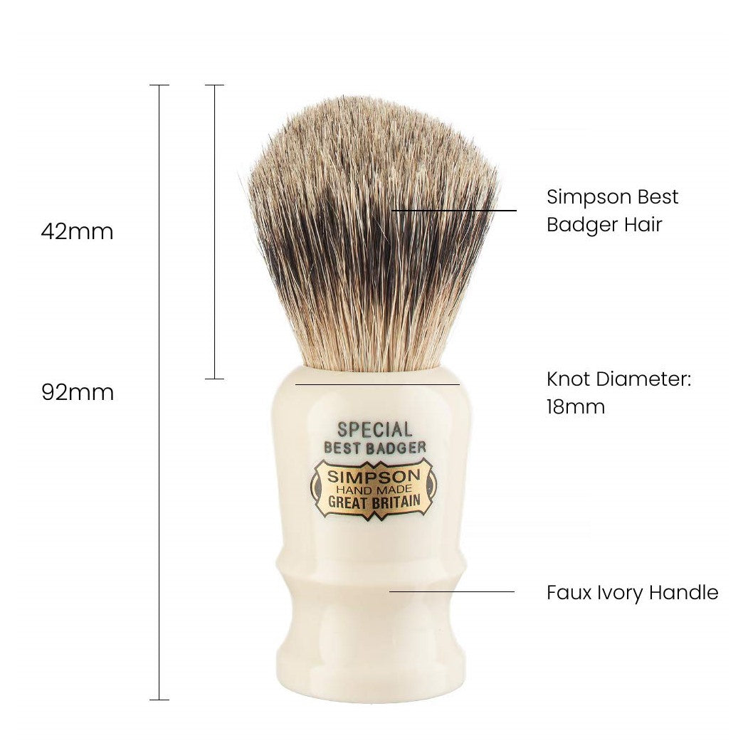 Blaireau - Special S1 "Best Badger" Ivoire - Petit (18mm/0.71")