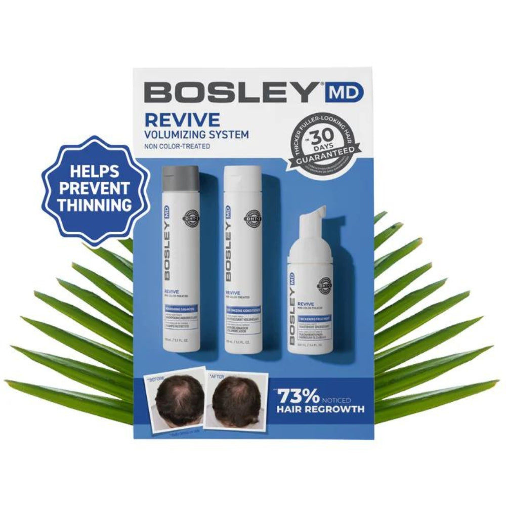 BosRevive Volumizing Starter Kit with Shampoo, Conditioner and Treatment - For Visibly Thinning Hair Non Color-Treated Hair (2x150ml/5.1oz, 100ml/3.4oz)