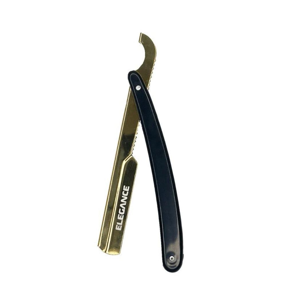 Elegance By Sadapack - Trukish Shavette Barber Razor - Black & Gold