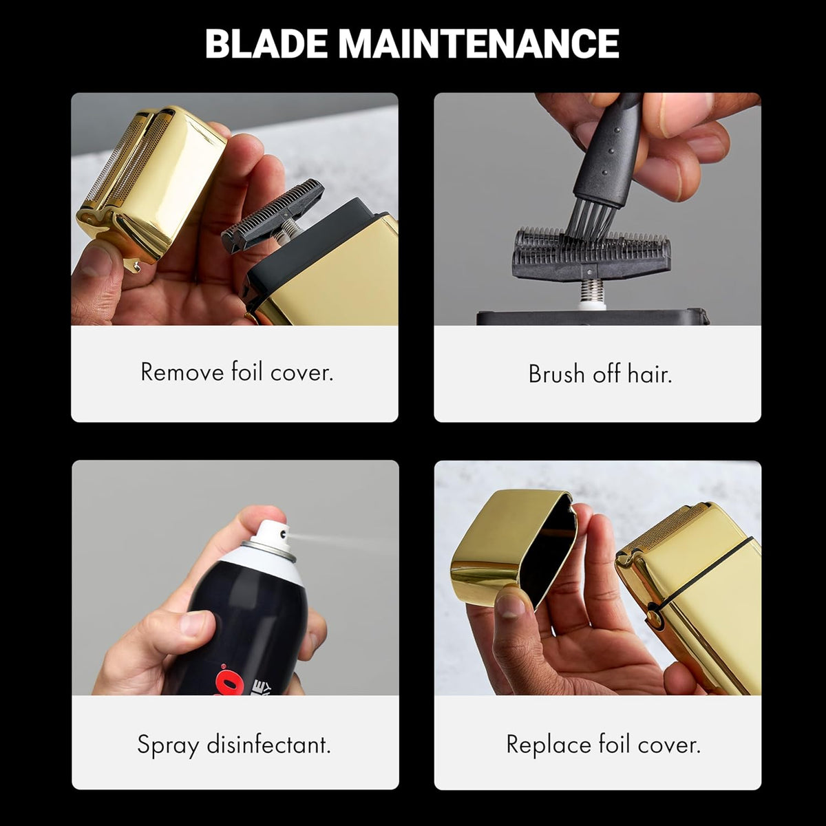 FoilFx02 Cordless Metal Double Foil Shaver - Gold