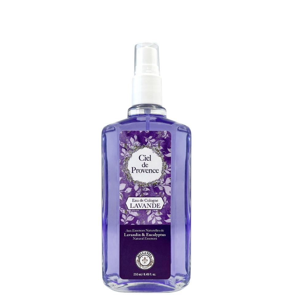 Eau de cologne aux essences naturelles de lavandin et eucalyptus - Lavande Ciel de Provence (250ml/8.5oz)