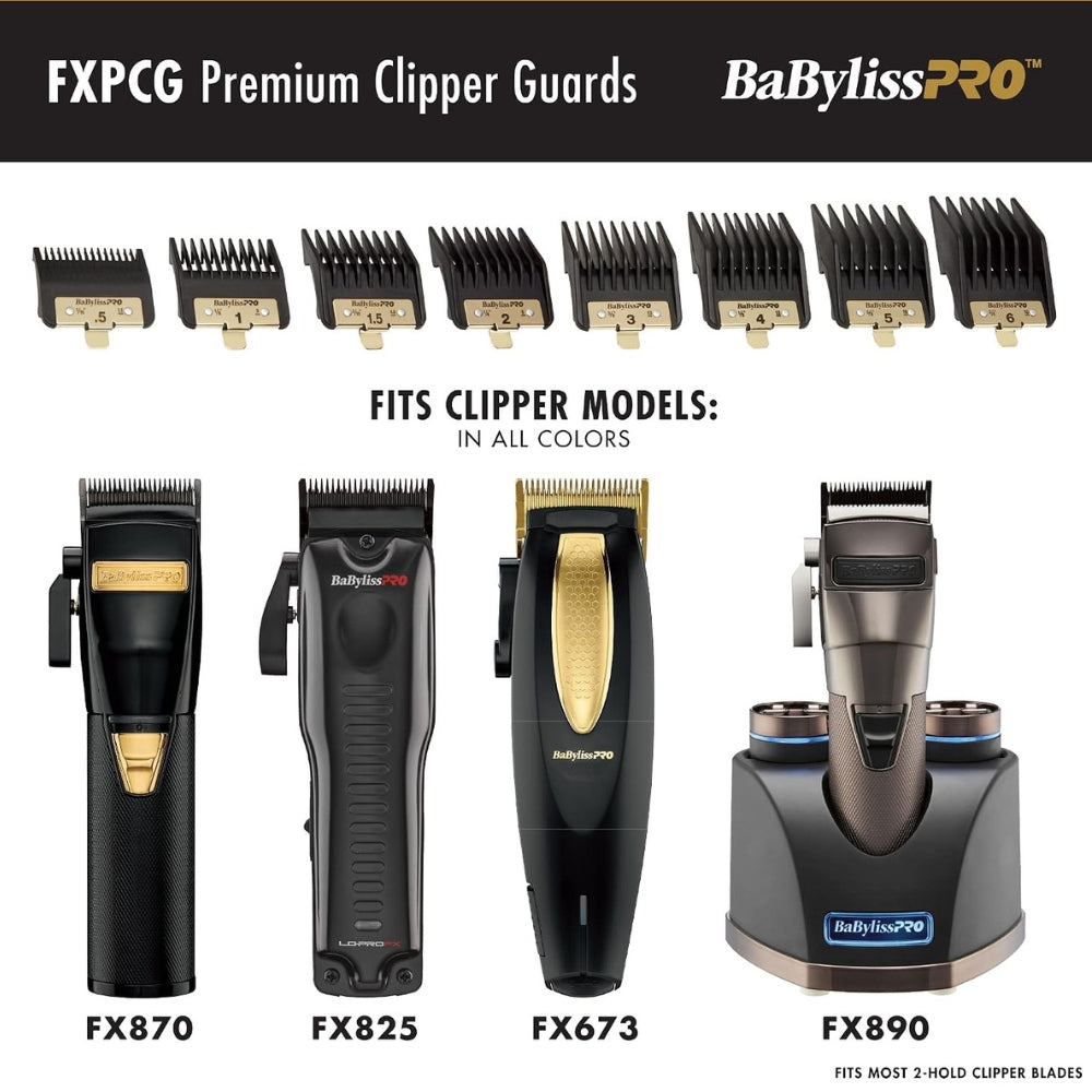 Ensemble de 8 guides de coupe "FXPCG Premium Clipper Guards"
