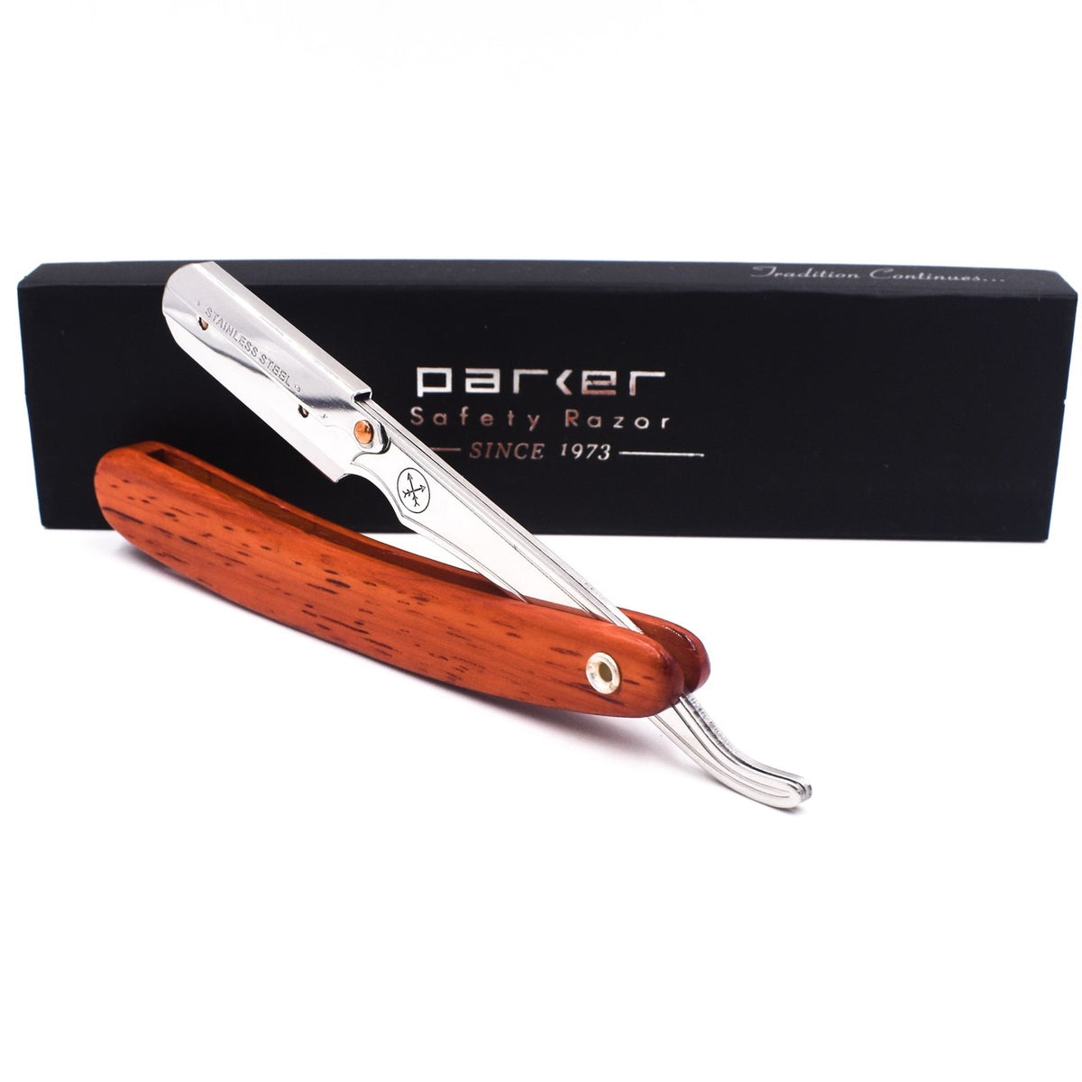 SRRW Straight blade barber razor with clip system - Rosewood