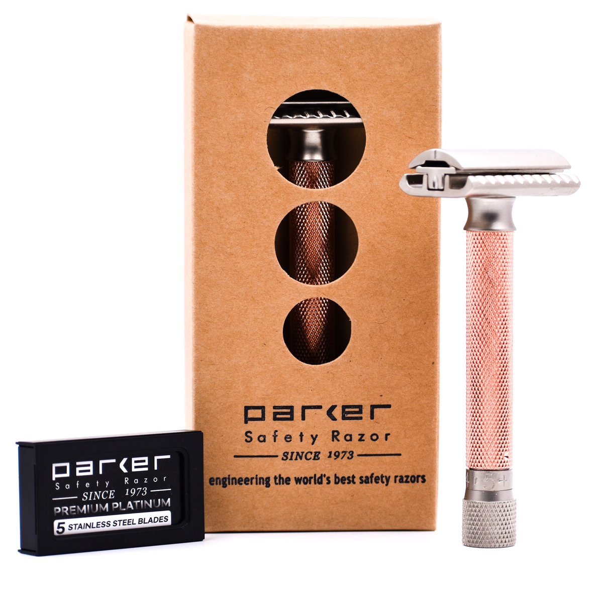 Rasoir de sûreté Var-RG avec réglage variable - Rose gold
