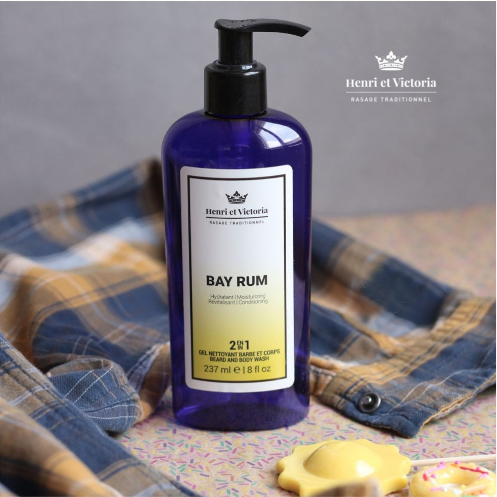 Gel nettoyant 2 en 1 barbe et corps "Bay Rum" (228g/8.0oz)