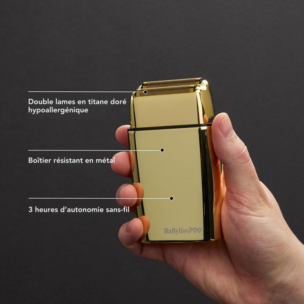 FoilFx02 Cordless Metal Double Foil Shaver - Gold