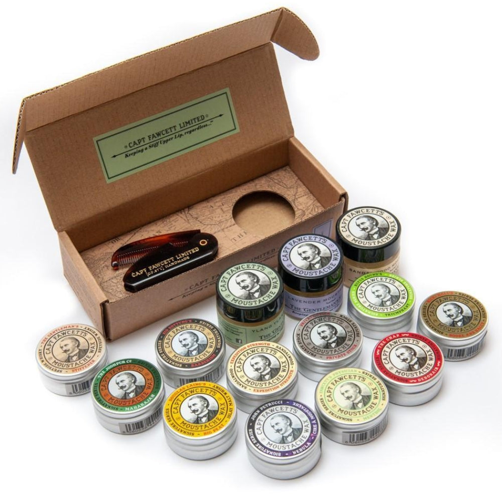 Ensemble cire à moustache "The Chap" et peigne à moustache de poche pliable CF.87T  (15ml/0.5oz)